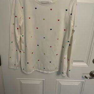 Crown & Ivy embroidered long sleeve top. Size large.